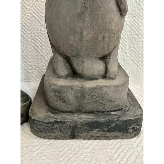 Late 20th Century Faux Concrete Outdoor Greyhound or Whippet Sculptures - A Pair For Sale - Image 9 of 9