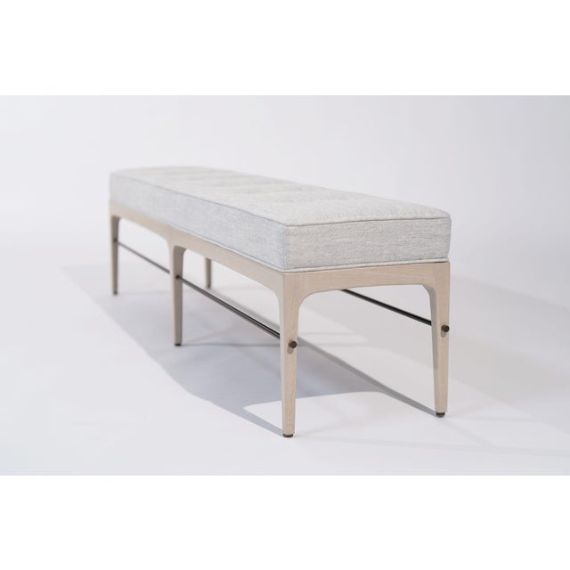 Linear Bench in White Oak and Bronze Series 72 by Stamford Modern For Sale - Image 4 of 18