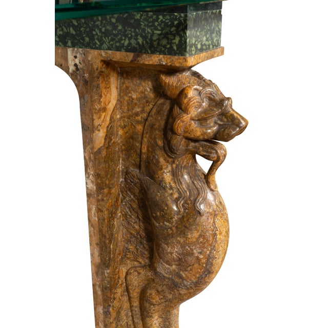 Italian Marble Console Table For Sale In Boston - Image 6 of 13
