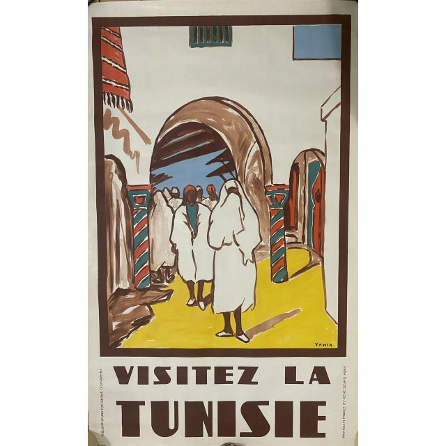 Cream Visit Tunisia Poster, 1950s For Sale - Image 8 of 8