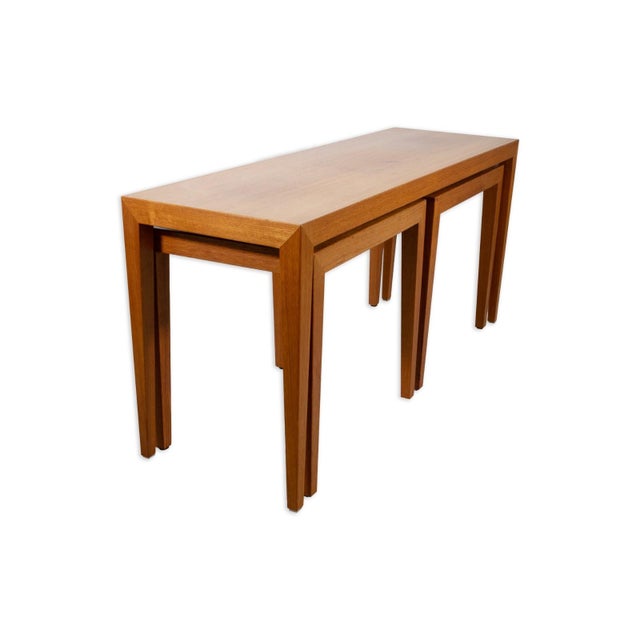 Mid 20th Century Set of 3 Severin Hansen for Haslev Møbelsnedkeri Vintage Danish Nesting Tables For Sale - Image 5 of 8