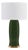 Matthew Izzo Home Barron Olive Green Ceramic Table Lamp With White Linen Drum Shade For Sale