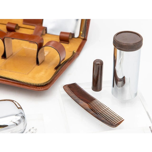 Vintage Men's Grooming Kit With Leather Case For Sale In New York - Image 6 of 11