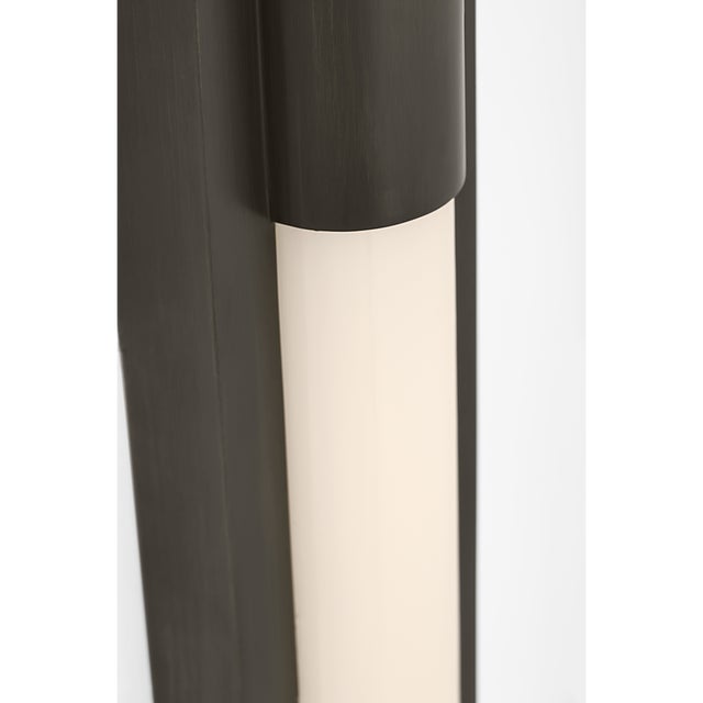 Visual Comfort Ian K. Fowler for Visual Comfort Signature Ellington 16" Slimline Bath Light in Bronze with White Glass For Sale - Image 4 of 7