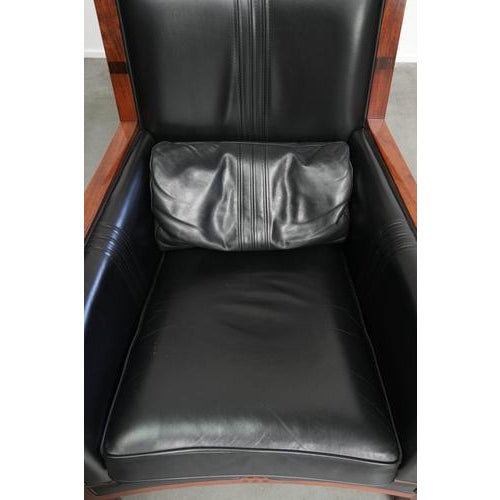 2000 - 2009 Art Deco Chairs in Black Cow Leather from Schuitema, Set of 2 For Sale - Image 5 of 16