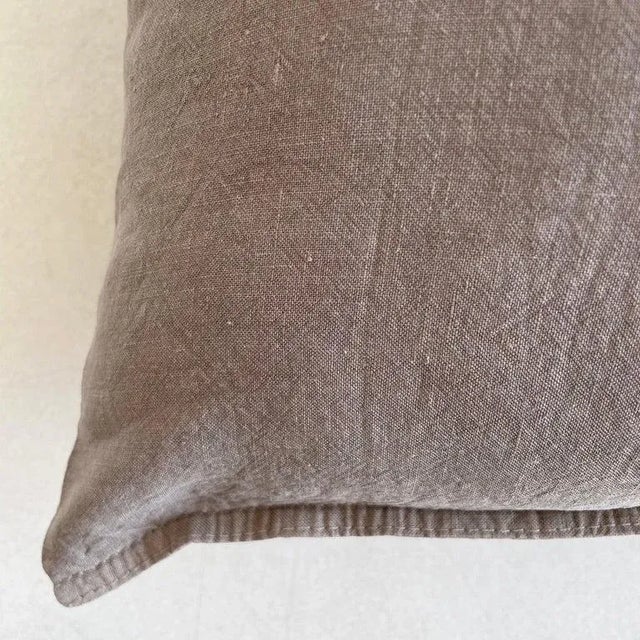 Metal Pair of French Linen Lumbar Pillow Cover With Decorative Button Closure For Sale - Image 7 of 9