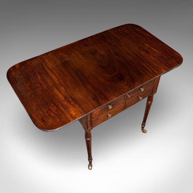 Antique Reader's Table, English, Pembroke, Drop Leaf, Occasional, Regency, 1820 For Sale - Image 9 of 12