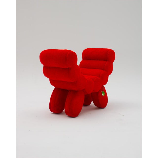 Mid-Century Modern Postmodern Velvet Armchair, 1990s For Sale - Image 3 of 10