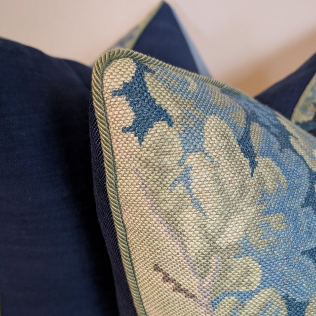 Cowtan & Tout Richmond Pillows in Blue & Green - Pair For Sale In Greensboro - Image 6 of 7