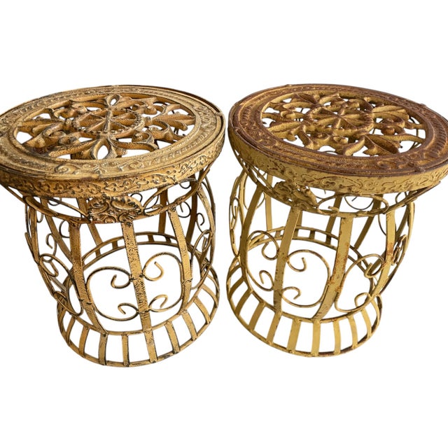 1960s Cast Iron Planters or Stools - Set of 2 For Sale - Image 11 of 12