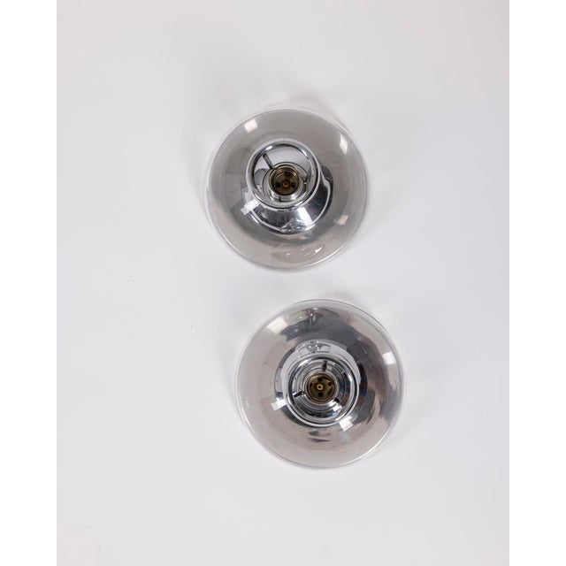 Metal Vintage Italian Wall Lamps in Metal and Glass, 1980s, Set of 2 For Sale - Image 7 of 10