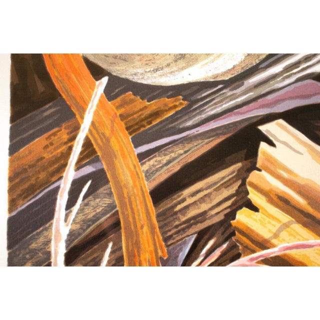 Beige Late 20th Century Sticks #2 Signed Contemporary Abstract Screenprint 15/61 Framed by Catherine Kernan For Sale - Image 8 of 11