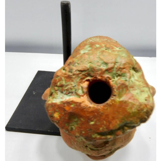 Terracotta Sculpture of Head Thailand For Sale - Image 9 of 10