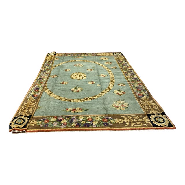 1900 Size European Franch Design Savonnerie Rug. For Sale