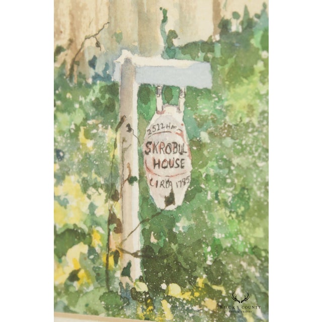 Wood Sandy Busch 'Skrobul House' Watercolor Print, Custom Framed For Sale - Image 7 of 13