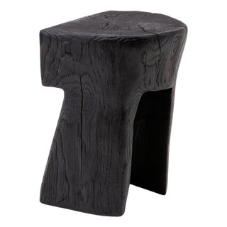 Sculptural Hardwood Stool For Sale
