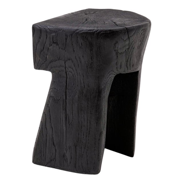 Sculptural Hardwood Stool For Sale