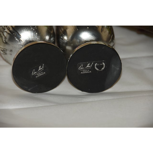 Don Sheil Stalagmite Pattern Metal Wine Goblets - a Pair Signed For Sale In Palm Springs - Image 6 of 7