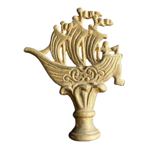 Mid 20th Century Brass Nautical Schooner Finial