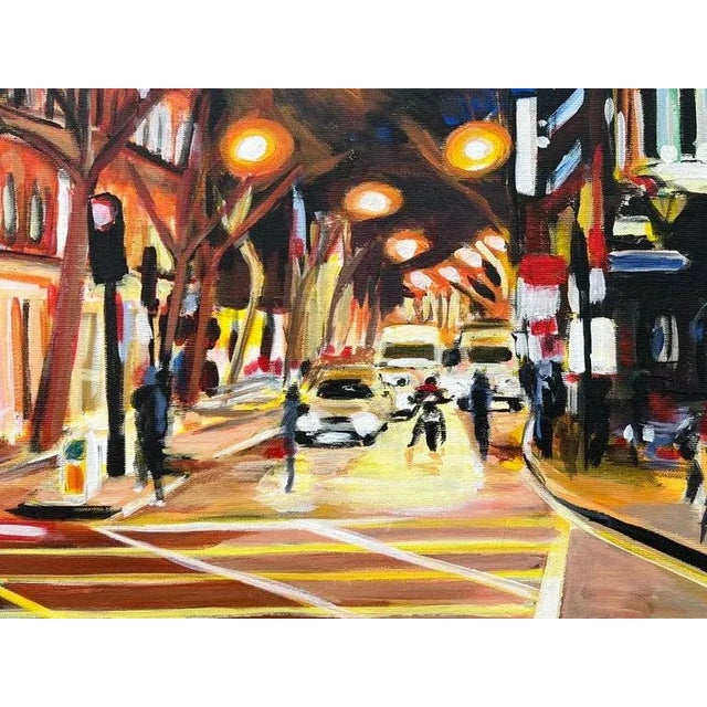 2010s New Cross London City Street Scene at Night by British Urban Landscape Artist For Sale - Image 5 of 7