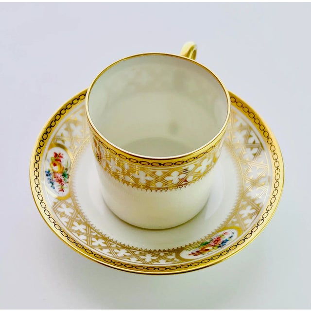 Rococo Belle Époque Style Gilded Floral Demitasse Coffee Service from Limoges & De Meuldre Coche, 1900s, Set of 8 For Sale - Image 4 of 12