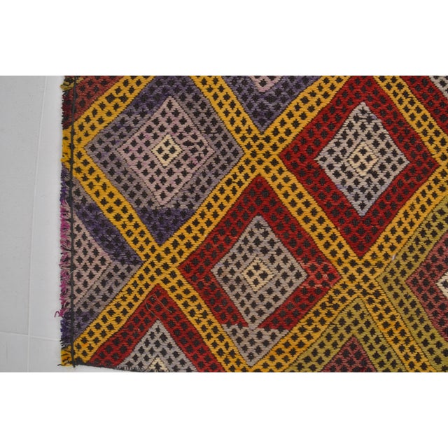 Small Vintage Geometric Kilim Rug For Sale In Phoenix - Image 6 of 10