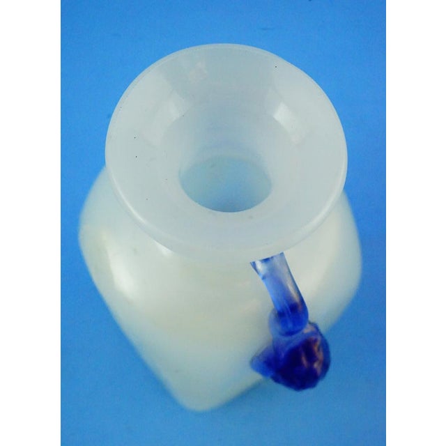 19th Century Milk Murano Glass Perfume Bottle with Blue Cameo attributed to Salviati & C. For Sale - Image 14 of 18