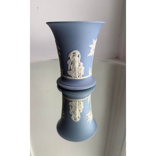 Wedgwood Pale Blue Jasperware Posey Pot Vase For Sale - Image 11 of 11