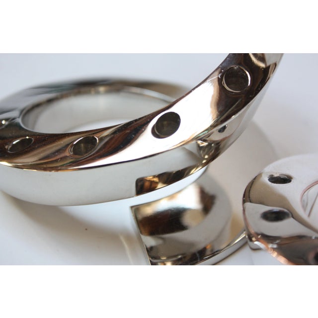 1980s Bertil Vallien for Dansk Silver-Plated Spiral Candlesticks - a Pair For Sale - Image 5 of 8