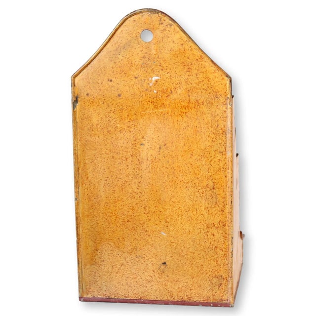 Antique Toleware Organizer W/Faux Wood Finish For Sale - Image 4 of 5