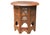 Brown Antique Middle Eastern Circular Carved Table with Repetitive Brass Floral Patterns, 1890s For Sale - Image 8 of 8
