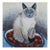 Contemporary Siamese Cat Pastel Portrait Painting For Sale