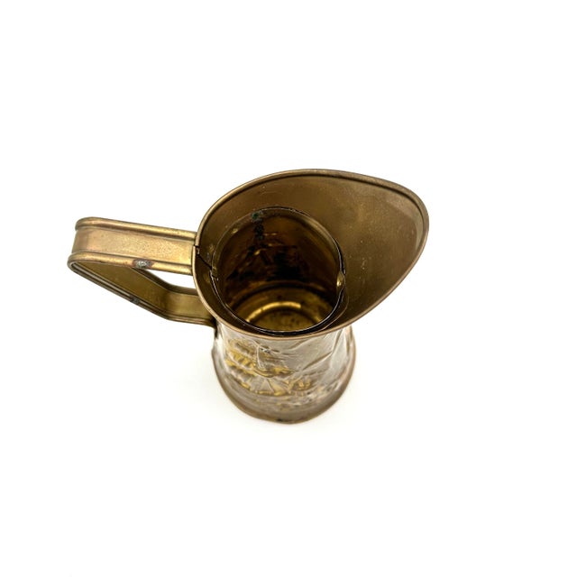 Vintage Peerage Embossed Brass Pitcher Sailing Ship & Lighthouse, England For Sale - Image 4 of 5