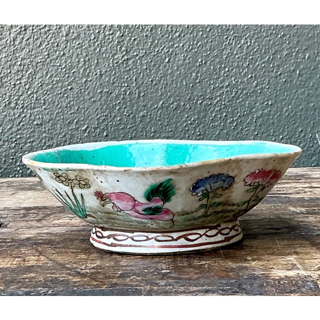 Vintage Asian Scalloped Floral Bowl For Sale - Image 17 of 17