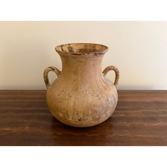 Metal Vintage Greco-Roman Style Amphora Vase With Weathered Terracotta Finish For Sale - Image 7 of 9