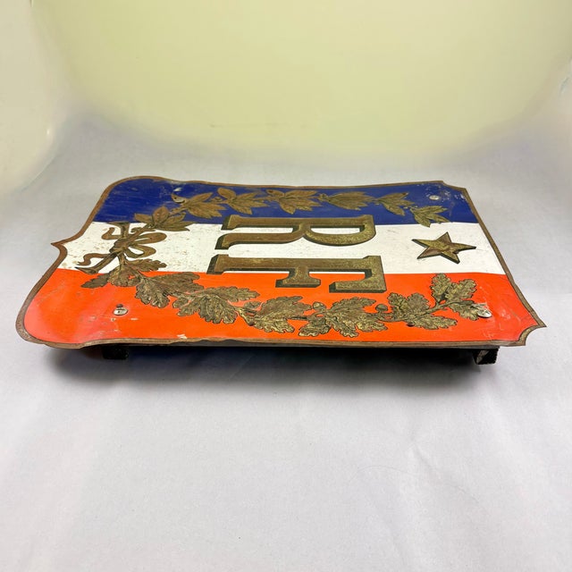 Antique French Fronton De Mairie République Française Shield Flag Holder For Sale - Image 11 of 17