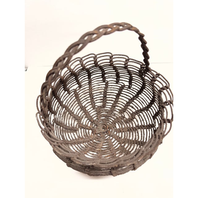 Vintage Wire Egg Garden Basket For Sale - Image 4 of 4