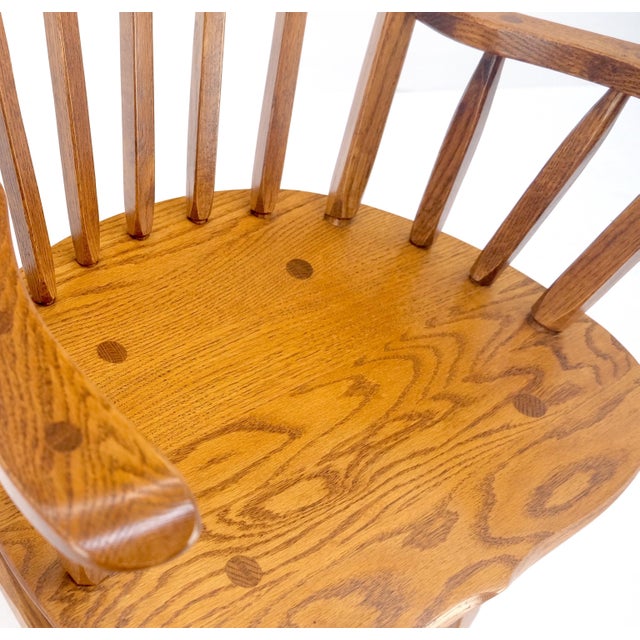 Late 20th Century Very Fine All Pegged Joints Solid Oak Dining Chairs Table Set MINT For Sale - Image 12 of 18