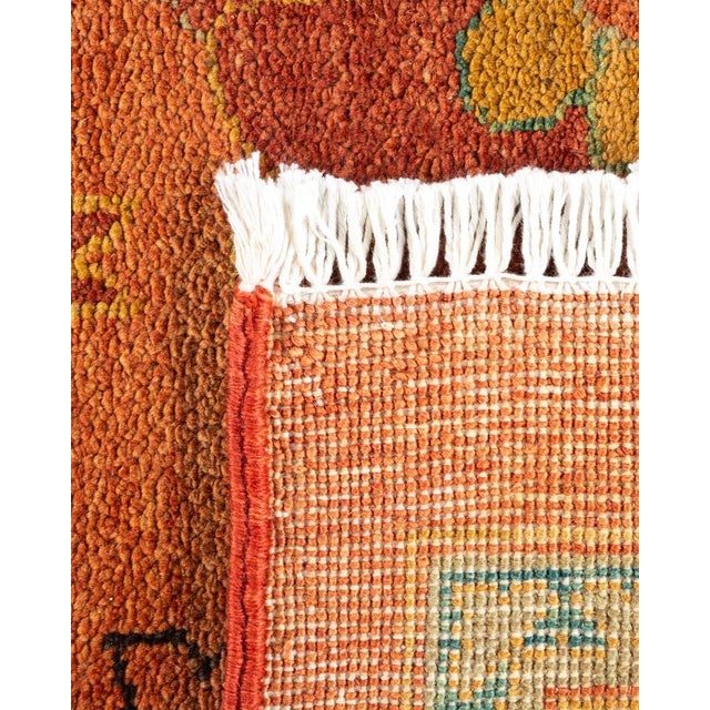 2000 - 2009 Eclectic, One-of-a-Kind Hand-Knotted Area Rug in Orange, 9' 3" x 12' 0" For Sale - Image 5 of 8