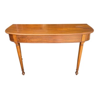 Antique American Fruitwood Demilune Console Table For Sale
