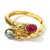 Bochic "Orient" South Sea Pear, Ruby & Sapphire Bangle Set In 18K Gold & Silver For Sale - Image 17 of 18