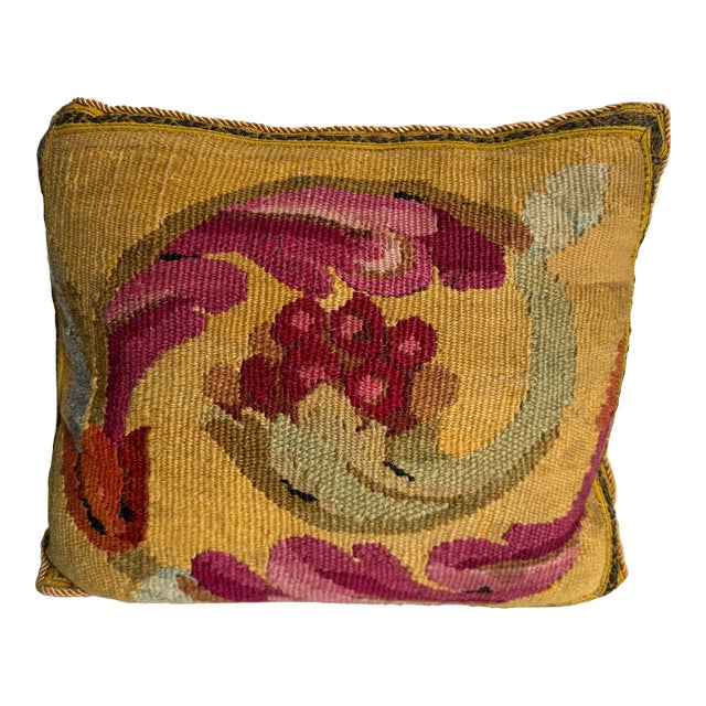French Aubusson 1800 Pillow For Sale