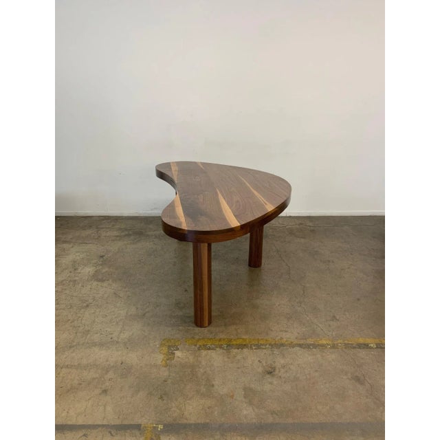 Mid-Century Modern Curvas Desk Three Leg Solid Walnut Upgrade Edition For Sale - Image 3 of 13