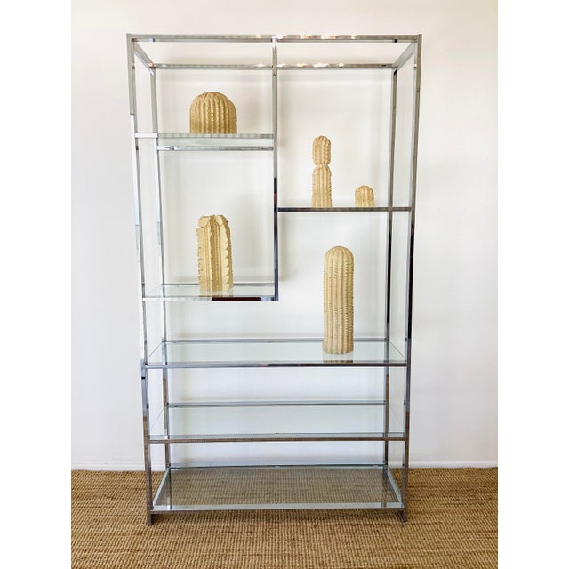 Vintage 1970s Milo Baughman Style Chrome Etagere Bookcase Mid Century Modern For Sale - Image 10 of 13