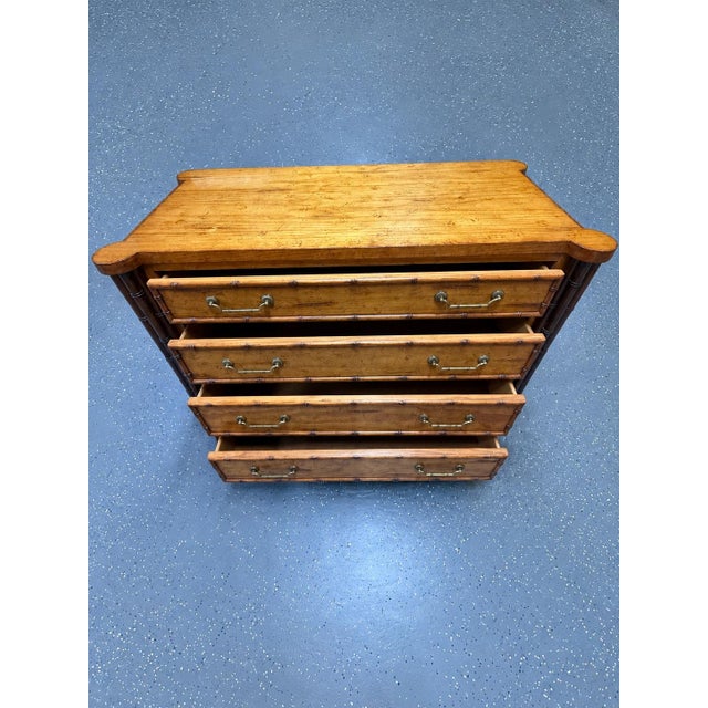 Late 20th Century Aesthetic Style Faux Bamboo Chest of Drawers For Sale - Image 4 of 12