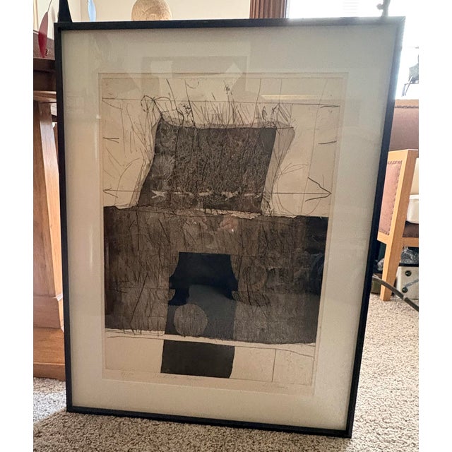 Mid-Century Black & White Geometric Abstract Painting, by Artist Scunio, 31.25” H X 24.25” W For Sale - Image 10 of 10