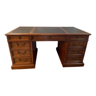 Drexel Heritage Jr Executive Georgian Style Partners Desk For Sale