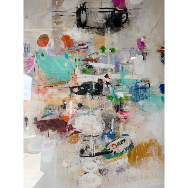 Wood Juanma Reyes “Tendedero” Spanish Expressionist Abstract Mixed Media Collage Painting, Signed For Sale - Image 7 of 18