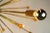 Metal Italian Minimalist Sputnik Chandelier in Black, Gold & Murano Glass in the Style of Stilnovo, 1950s For Sale - Image 7 of 13