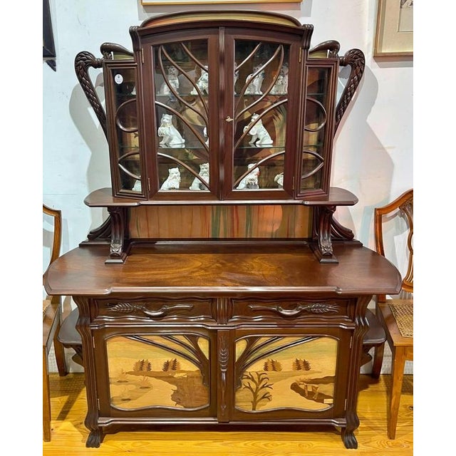 Wood French Art Nouveau Cabinet, 1900s For Sale - Image 7 of 11